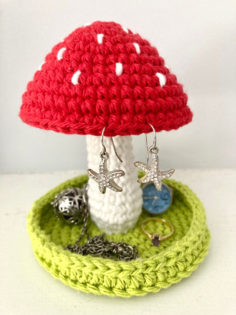 Mushroom Jewelry Holder / Trinket Dish Crochet Pattern Etsy