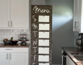 Clipboard menu sign, Kitchen menu, Farmhouse Style Menu with clips, Meal Planning board, weekly menu sign