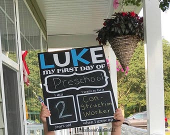 First Day of School Sign, First and Last Day of School Sign, Back To School Sign, 1st day of School Chalkboard, Kindergarten Sign