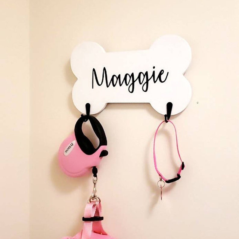 Dog Leash Holder for Wall Collar Holder Dog Bone Leash Etsy