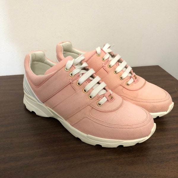 Authentic Chanel 16C collection Pink Sneakers size 40.5 womens in good pre owned condition.