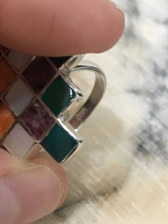 Handmade Multi-stone Adjustable 950 Peruvian Silv… - image 3