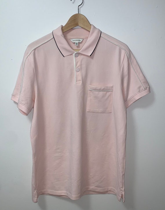 Club Monaco Mens Pink piped shoulder polo in very… - image 2