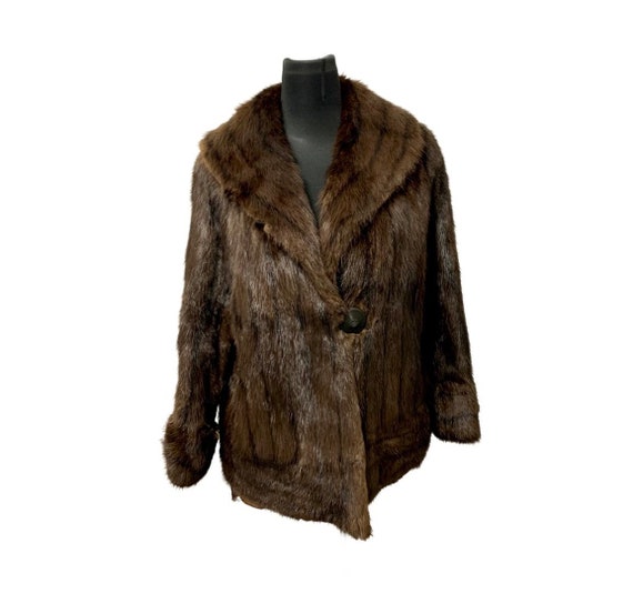 Beautiful Vtg 1970s Musquash Fur Jacket 