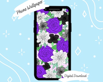Floral Asexual Pride Handy Hintergrundbilder