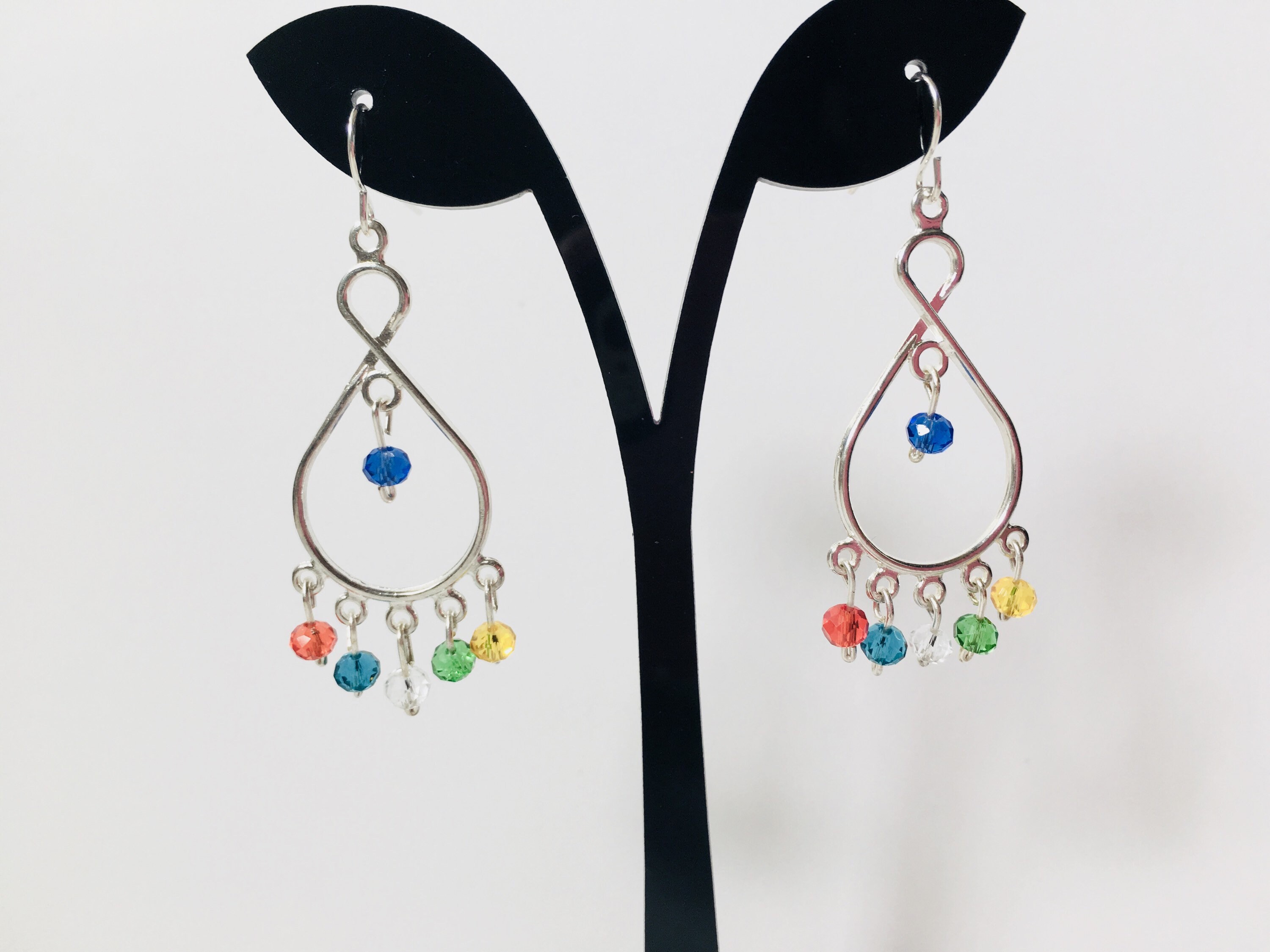 Chandelier Earrings Dangling Silver Multicolor Beaded Chandelier Earrings Dangling Silver Multicolor Beaded Women S
