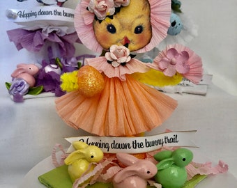 Handmade Chenille Bump  Hopping Down The Bunny Trail Keepsake Greeting Character  Cheeky Little Chick