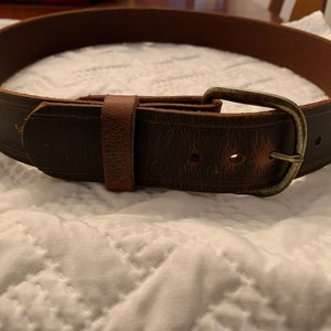 Amish Made Buffalo Distressed Leather Belt