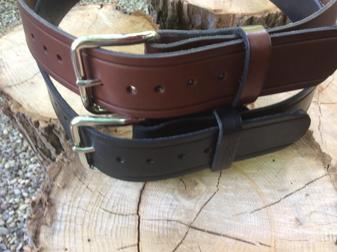 Amish Made Leather Belt for Men Etsy