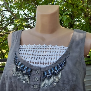 White Crochet Modesty Panel - Handmade Lace Insert for Stylish Modesty
