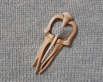 Boho wooden shawl pin, Jellyfish shawl pin, pin for scarf or wrap .