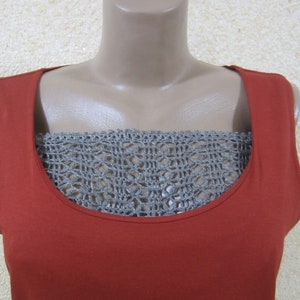 Linen Crochet Modesty Panel: Instant Camisole Chest Cover Up
