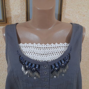 White Crochet Lace Modesty Panel Bra Insert