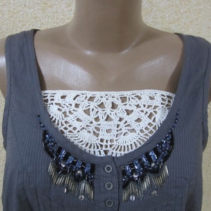 White Crochet Lace Bra Insert: Handmade Modesty Panel
