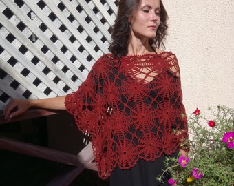 Crochet poncho, Bohemian poncho, hippie poncho