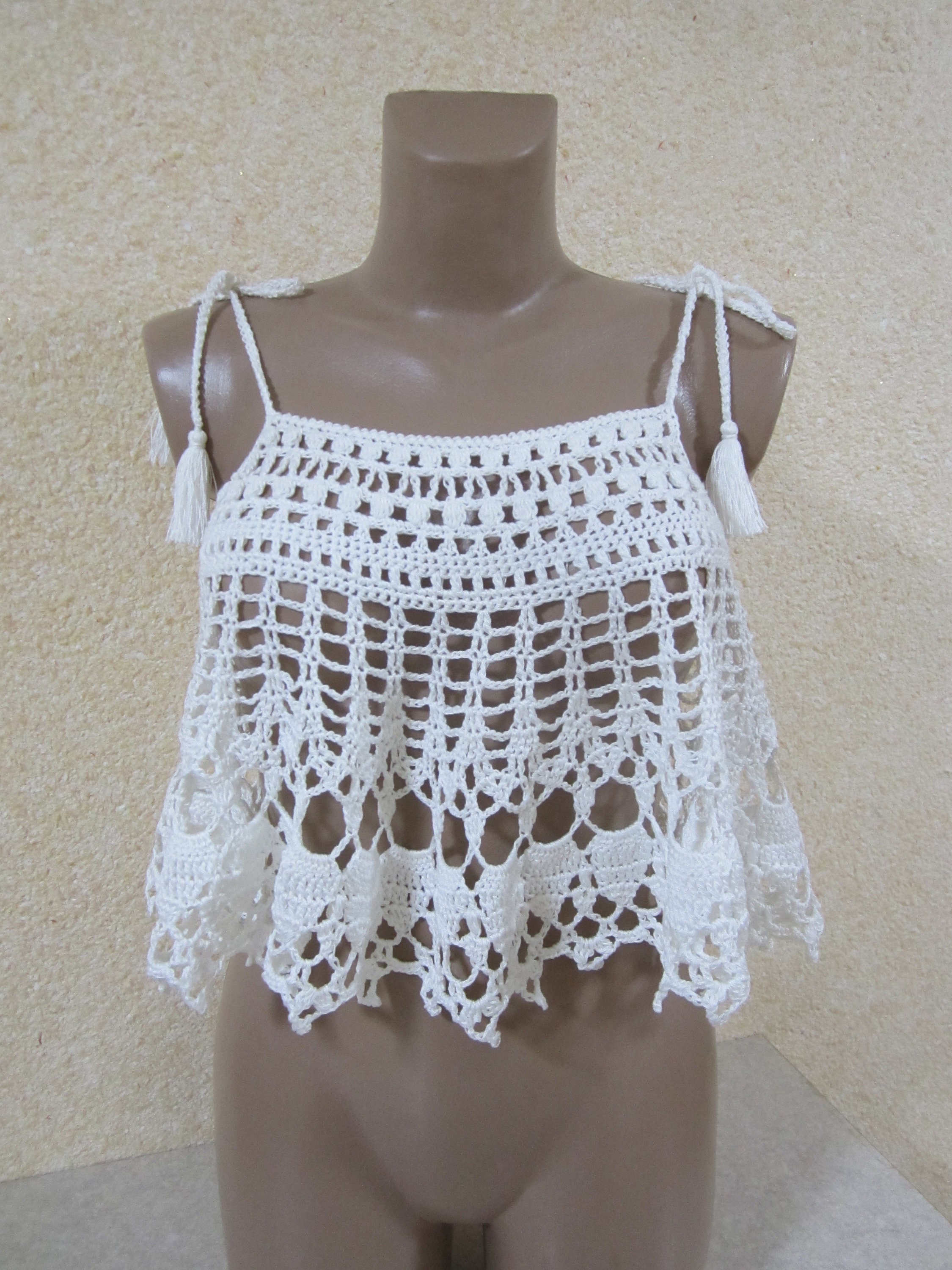 Bohemian Crochet Top Sexy Summer Top - Etsy