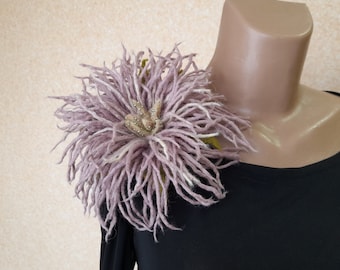 Gefilzte Blumen Brosche, Filz Schmuck, Blumen Anstecknadel, Wollfilz Brosche, Gefilzte Blumen Anstecknadel, Art Deco Blumen Brosche, Geschenk für Frauen