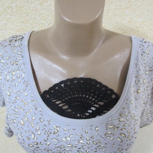 Black Crochet Modesty Panel: Instant Camisole Chest Cover