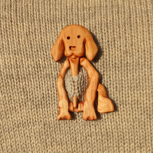 Boho wooden shawl pin, pin for scarf or wrap,  beagle shawl pin.