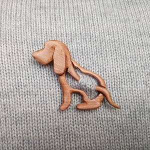 Dog shawl pin, boho wooden shawl pin, pin for scarf or wrap,