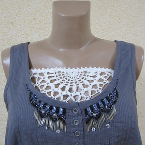 White Crochet Modesty Panel: Handmade Lace Insert