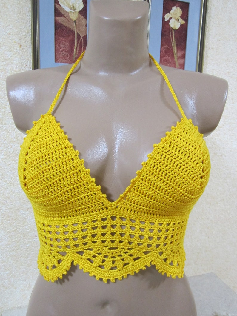 Crochet festival top crochet crop top crochet bikini top Etsy