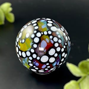 Monarch Inspired Pattern on Rainbow Fade Base 1.61" (41mm) - Boro Heady Art