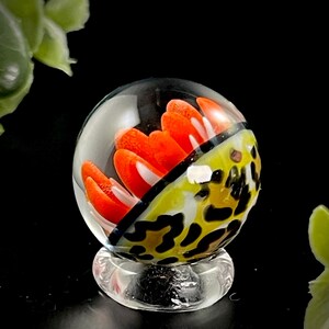 Handmade Borosilicate Glass Marble, Collaboration Heady Glass, One of a Kind Collectible - By Fumed City Glass and Rosie Pop Glass