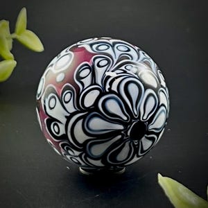 Handmade Borosilicate Glass Marble, One of a Kind Collectible Heady Glass Contemporary Marble, Hand Blown Glass Art - Dot Stack