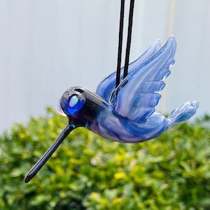 Hanging Glass Hummingbird and Matching Marble