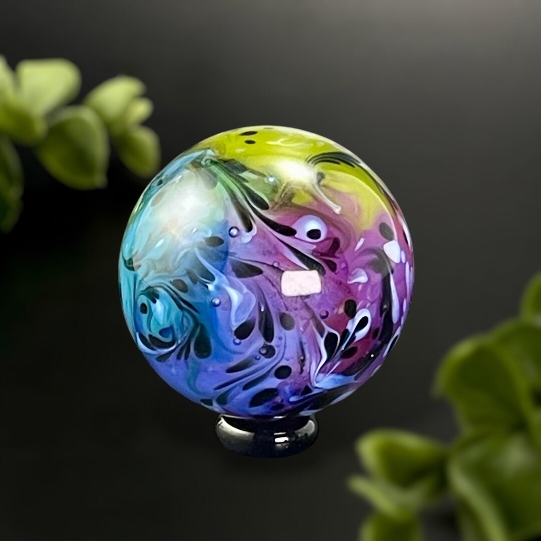 Rainbow Leopard Print Inspired Swirl Pattern Glass Marble 1.5