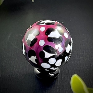Handmade Borosilicate Glass Marble, Heady Glass, One of a Kind Collectible, Contemporary Marble, Hand Blown Glass Art - Leopard Print