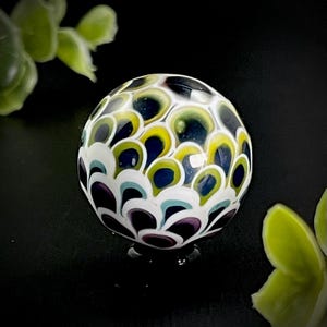 Handmade Borosilicate Glass Marble, Heady Glass, One of a Kind Collectible, Contemporary Marble, Hand Blown Glass Art