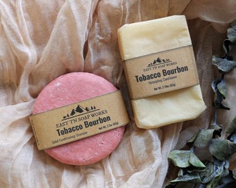 Tobacco Bourbon Haircare Set - Solid Shampoo + Detangling Conditioner - 10% OFF