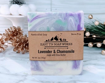 Lavender & Chamomile - Handcrafted Soap Bar - Neroli Lily of the Valley - w/ Shea Butter - No Sulfates - Vegan - Cruelty-free - Zero-waste