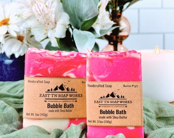 Bubble Bath - Soap Handcrafted Bar - Soapy Bubbles - Coconut Milk - Musk - w/ Shea Butter - No Sulfates - Vegan - Cruelty-free - Zero-waste