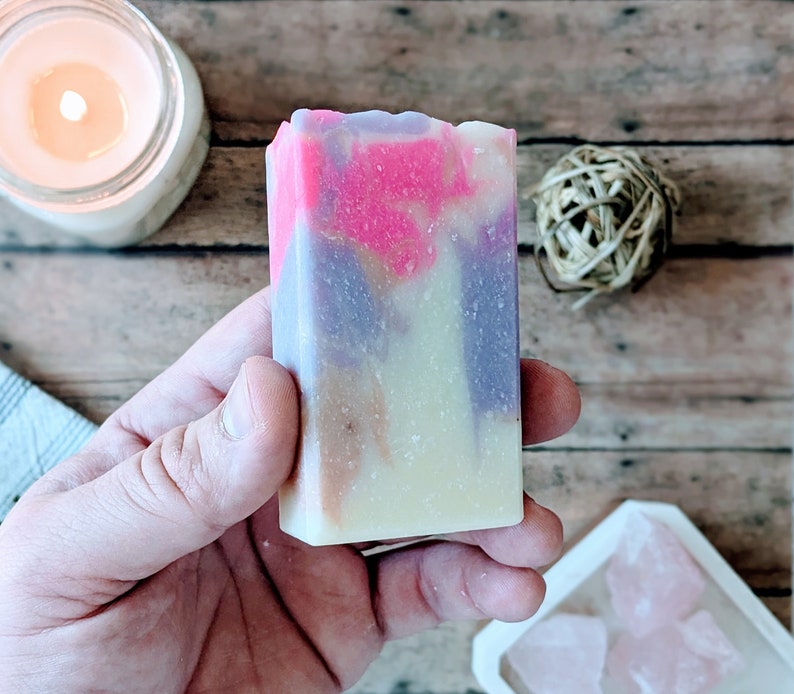 Love Spell Soap Handcrafted Bar Mandarin, Peach, Berries made w/ Shea Butter Vegan Zero-waste Cruelty-free 3.5 oz