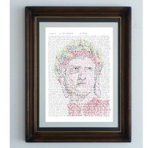 Dante, a portrait of the Italian poet Dante Alighieri with the opening excerpt from Inferno