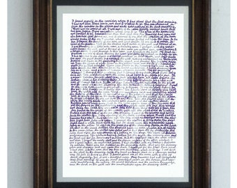Daphne du Maurier, a handmade portrait of the British writer with an excerpt from Rebecca