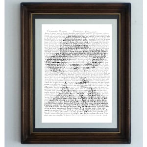 Fernando Pessoa Portrait: handmade literary art, with the Portuguese writer’s original proverbs