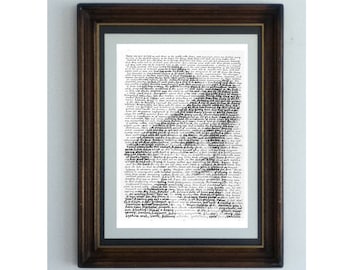James Joyce, a handmade portait of the Irish writer with excerpt from Ulysses