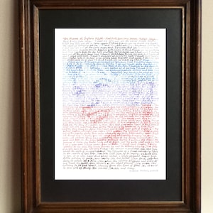 Sylvia Plath Poster, ein handgefertigtes Porträt der amerikanischen Dichterin nach ihren eigenen Worten aus einer Auswahl ihrer brillanten Gedichte