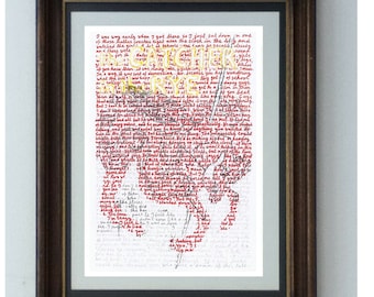 Der Hingucker im Roggen, ein handgefertigtes Poster der Originalhülle mit einem Ausschnitt aus dem Buch