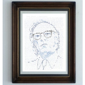 Isaac Asimov, a handmade portrait of the science fiction writer in his own words, with an excerpt from his galactic masterpiece Foundation