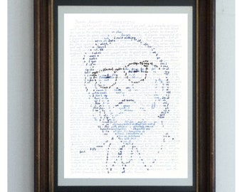 Isaac Asimov  Portrait of the science fiction writer  With an excerpt from his galactic masterpiece Foundation  Excellent wall art gift