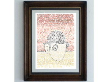 A Clockwork Orange, handmade poster of the first edition with excerpt from the novel by Anthony Burgess