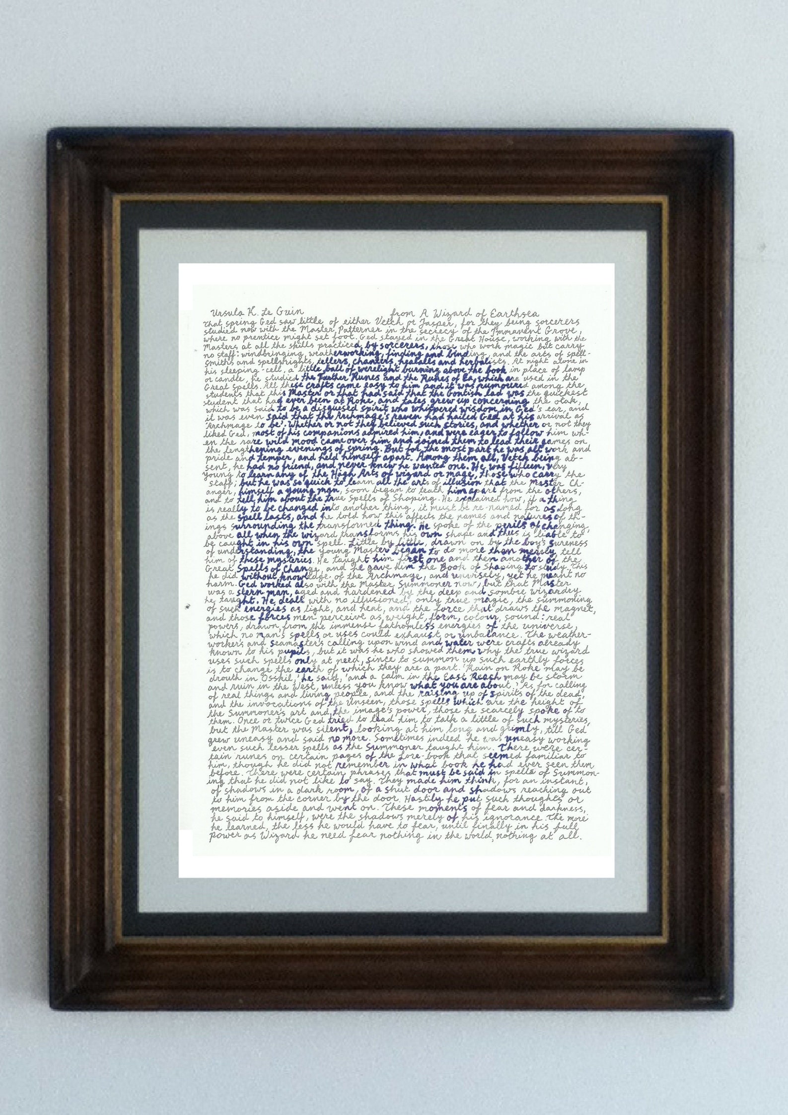 Ursula K. Le Guin portrait, in her own words from A Wizard of Earthsea