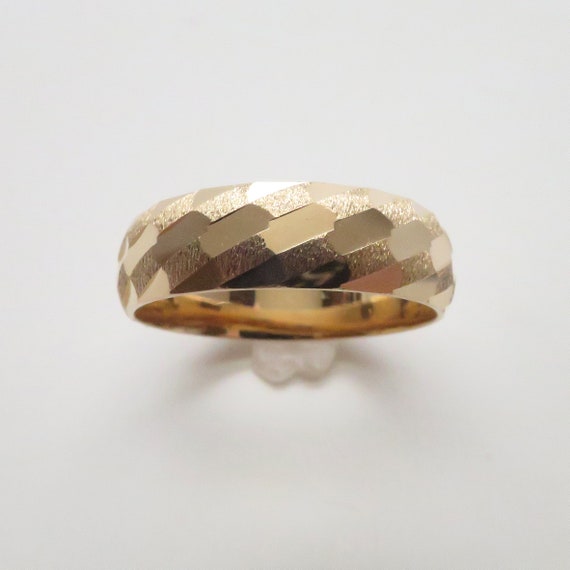 Stunning Vintage New 14K Yellow Gold 6mm Wide Ban… - image 2