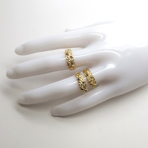 Pretty Vintage New 18K Italian Yellow Gold 6.4mm Wide Tapering Band / Choose Sapphire, Emerald or Ruby /3.36 Grams