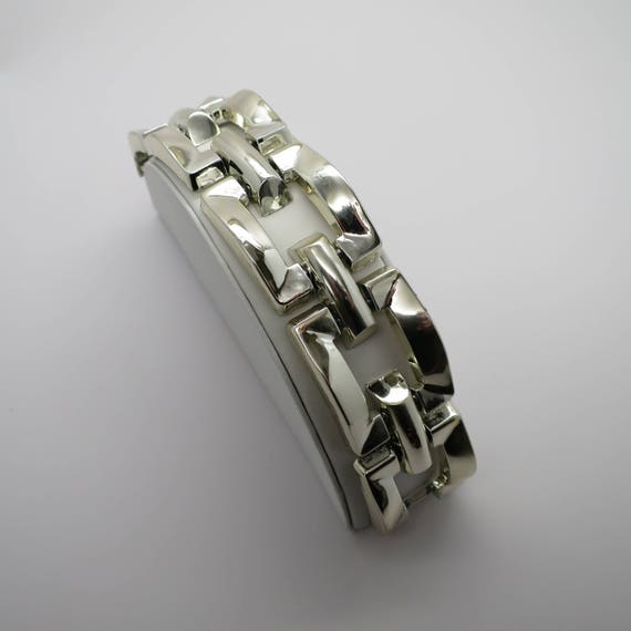 Vintage Large Rectangular Link Bracelet - image 1